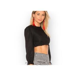 Lovers + Friends Light Black Surrey Top M